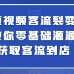 实体短视频客流裂变特训营,教你零基础源源不断获取客流到店-我创创业-副业网-网络创业-资源分享-网课资源-学习教程-学知识-自媒体-抖音-视频号-小红书-网络项目,赚钱软件,副业,兼职,学生赚,挂机赚-我创创业-副业网-5ccy.cn