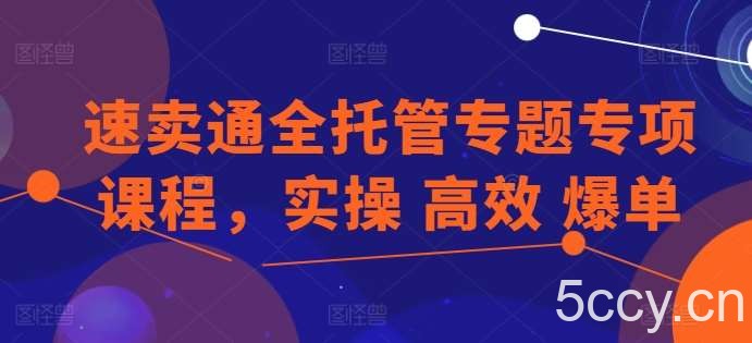 速卖通全托管专题专项课程，实操 高效 爆单-我创创业-副业网-网络创业-资源分享-网课资源-学习教程-学知识-自媒体-抖音-视频号-小红书-网络项目,赚钱软件,副业,兼职,学生赚,挂机赚-我创创业-副业网-5ccy.cn