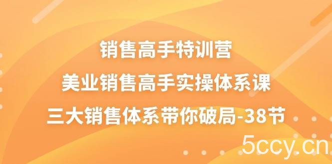 （10939期）销售-高手特训营，美业-销售高手实操体系课，三大销售体系带你破局-38节-我创创业-副业网-网络创业-资源分享-网课资源-学习教程-学知识-自媒体-抖音-视频号-小红书-网络项目,赚钱软件,副业,兼职,学生赚,挂机赚-我创创业-副业网-5ccy.cn