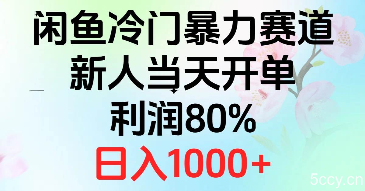 （10985期）2024闲鱼冷门暴力赛道，新人当天开单，利润80%，日入1000+-我创创业-副业网-网络创业-资源分享-网课资源-学习教程-学知识-自媒体-抖音-视频号-小红书-网络项目,赚钱软件,副业,兼职,学生赚,挂机赚-我创创业-副业网-5ccy.cn