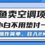 （10961期）闲鱼卖空调项目，新手小白一分钱都不用垫付，操作极其简单，日入2K+-我创创业-副业网-网络创业-资源分享-网课资源-学习教程-学知识-自媒体-抖音-视频号-小红书-网络项目,赚钱软件,副业,兼职,学生赚,挂机赚-我创创业-副业网-5ccy.cn
