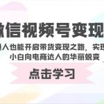 微信视频号变现营-普通人也能开启带货变现之路,实现电商小白向电商达人的华丽蜕变-我创创业-副业网-网络创业-资源分享-网课资源-学习教程-学知识-自媒体-抖音-视频号-小红书-网络项目,赚钱软件,副业,兼职,学生赚,挂机赚-我创创业-副业网-5ccy.cn
