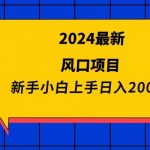 （9483期）2024最新风口项目 新手小白日入2000+-我创创业-副业网-网络创业-资源分享-网课资源-学习教程-学知识-自媒体-抖音-视频号-小红书-网络项目,赚钱软件,副业,兼职,学生赚,挂机赚-我创创业-副业网-5ccy.cn