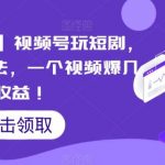 【蓝海野路子】视频号玩短剧,搬运+连爆打法,一个视频爆几万收益【揭秘】-我创创业-副业网-网络创业-资源分享-网课资源-学习教程-学知识-自媒体-抖音-视频号-小红书-网络项目,赚钱软件,副业,兼职,学生赚,挂机赚-我创创业-副业网-5ccy.cn