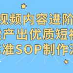 (9232期)短视频内容进阶课,持续产出优质短视频的标准SOP制作流程-我创创业-副业网-网络创业-资源分享-网课资源-学习教程-学知识-自媒体-抖音-视频号-小红书-网络项目,赚钱软件,副业,兼职,学生赚,挂机赚-我创创业-副业网-5ccy.cn
