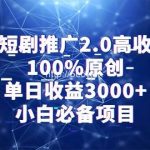 (9236期)视频号短剧推广2.0高收益玩法,100%原创,单日收益3000+,小白必备项目-我创创业-副业网-网络创业-资源分享-网课资源-学习教程-学知识-自媒体-抖音-视频号-小红书-网络项目,赚钱软件,副业,兼职,学生赚,挂机赚-我创创业-副业网-5ccy.cn