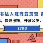 小红书达人矩阵变现营第3期,找对标,快速涨粉,开蒲公英,接广告(11节课)-我创创业-副业网-网络创业-资源分享-网课资源-学习教程-学知识-自媒体-抖音-视频号-小红书-网络项目,赚钱软件,副业,兼职,学生赚,挂机赚-我创创业-副业网-5ccy.cn