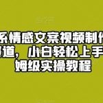 爆火治愈系情感文案视频制作,流量密码,冷门赛道,小白轻松上手月入过万保姆级实操教程【揭秘】-我创创业-副业网-网络创业-资源分享-网课资源-学习教程-学知识-自媒体-抖音-视频号-小红书-网络项目,赚钱软件,副业,兼职,学生赚,挂机赚-我创创业-副业网-5ccy.cn