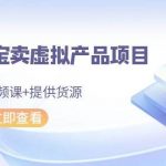 (9191期)2024淘宝卖虚拟产品项目,10节视频课+提供货源-我创创业-副业网-网络创业-资源分享-网课资源-学习教程-学知识-自媒体-抖音-视频号-小红书-网络项目,赚钱软件,副业,兼职,学生赚,挂机赚-我创创业-副业网-5ccy.cn