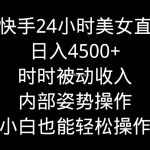 (9135期)靠快手美女24小时直播,日入4500+,时时被动收入,内部姿势操作,小白也…-我创创业-副业网-网络创业-资源分享-网课资源-学习教程-学知识-自媒体-抖音-视频号-小红书-网络项目,赚钱软件,副业,兼职,学生赚,挂机赚-我创创业-副业网-5ccy.cn
