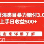 淘宝天猫蓝海类目暴力赔付3.0，懒人上手日收益500+【仅揭秘】-我创创业-副业网-网络创业-资源分享-网课资源-学习教程-学知识-自媒体-抖音-视频号-小红书-网络项目,赚钱软件,副业,兼职,学生赚,挂机赚-我创创业-副业网-5ccy.cn