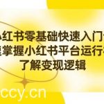 (8853期)小红书0基础快速入门课,快速掌握小红书平台运行机制,了解变现逻辑-我创创业-副业网-网络创业-资源分享-网课资源-学习教程-学知识-自媒体-抖音-视频号-小红书-网络项目,赚钱软件,副业,兼职,学生赚,挂机赚-我创创业-副业网-5ccy.cn