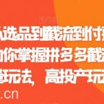 拼多多从选品到截流到付费的玩法技巧,助你掌握拼多多截流自然流量玩法,高投产玩法-我创创业-副业网-网络创业-资源分享-网课资源-学习教程-学知识-自媒体-抖音-视频号-小红书-网络项目,赚钱软件,副业,兼职,学生赚,挂机赚-我创创业-副业网-5ccy.cn