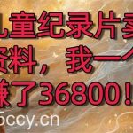 (8808期)靠儿童纪录片卖教辅资料,一个月赚了36800!暴力变现2.0版本,喂饭级教学-我创创业-副业网-网络创业-资源分享-网课资源-学习教程-学知识-自媒体-抖音-视频号-小红书-网络项目,赚钱软件,副业,兼职,学生赚,挂机赚-我创创业-副业网-5ccy.cn