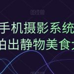 0基础手机摄影系统课，手机拍出静物美食大片-我创创业-副业网-网络创业-资源分享-网课资源-学习教程-学知识-自媒体-抖音-视频号-小红书-网络项目,赚钱软件,副业,兼职,学生赚,挂机赚-我创创业-副业网-5ccy.cn