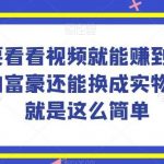 谁做过这么简单的项目？只需要看看视频就能赚到钱，不差钱的富豪还能换成实物，赚钱就是这么简单！【揭秘】-我创创业-副业网-网络创业-资源分享-网课资源-学习教程-学知识-自媒体-抖音-视频号-小红书-网络项目,赚钱软件,副业,兼职,学生赚,挂机赚-我创创业-副业网-5ccy.cn