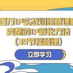 （8243期）百万IP实战训练营课程，完整的IP孵化方法（35节视频课）-我创创业-副业网-网络创业-资源分享-网课资源-学习教程-学知识-自媒体-抖音-视频号-小红书-网络项目,赚钱软件,副业,兼职,学生赚,挂机赚-我创创业-副业网-5ccy.cn