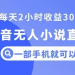 抖音无人小说直播，一部手机操作，日入300 【揭秘】-我创创业-副业网-网络创业-资源分享-网课资源-学习教程-学知识-自媒体-抖音-视频号-小红书-网络项目,赚钱软件,副业,兼职,学生赚,挂机赚-我创创业-副业网-5ccy.cn