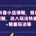 最新抖音小店课程，低价引流破解限制，达人玩法快速改1万 销量玩法等-我创创业-副业网-网络创业-资源分享-网课资源-学习教程-学知识-自媒体-抖音-视频号-小红书-网络项目,赚钱软件,副业,兼职,学生赚,挂机赚-我创创业-副业网-5ccy.cn
