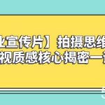 （8199期）【企业 宣传片】拍摄思维提升专业影视质感核心揭密一课搞定-我创创业-副业网-网络创业-资源分享-网课资源-学习教程-学知识-自媒体-抖音-视频号-小红书-网络项目,赚钱软件,副业,兼职,学生赚,挂机赚-我创创业-副业网-5ccy.cn