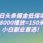 今日头条掘金低保项目，8000播放=150米，小白副业首选【揭秘】-我创创业-副业网-网络创业-资源分享-网课资源-学习教程-学知识-自媒体-抖音-视频号-小红书-网络项目,赚钱软件,副业,兼职,学生赚,挂机赚-我创创业-副业网-5ccy.cn