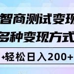 (8049期)智商测试变现,轻松日入200 ,几分钟一个视频,多种变现方式(附780G素材)-我创创业-副业网-网络创业-资源分享-网课资源-学习教程-学知识-自媒体-抖音-视频号-小红书-网络项目,赚钱软件,副业,兼职,学生赚,挂机赚-我创创业-副业网-5ccy.cn