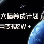 (8077期)冷门虚拟项目,最强大脑养成计划,一个月变现2W+-我创创业-副业网-网络创业-资源分享-网课资源-学习教程-学知识-自媒体-抖音-视频号-小红书-网络项目,赚钱软件,副业,兼职,学生赚,挂机赚-我创创业-副业网-5ccy.cn