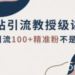 B站引流教授级讲解，细节满满，日引流100 精准粉不是问题【揭秘】-我创创业-副业网-网络创业-资源分享-网课资源-学习教程-学知识-自媒体-抖音-视频号-小红书-网络项目,赚钱软件,副业,兼职,学生赚,挂机赚-我创创业-副业网-5ccy.cn