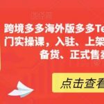 跨境多多海外版多多Temu12天快速入门实操课,入驻、上架、审版、核价、备货、正式售卖全流程-我创创业-副业网-网络创业-资源分享-网课资源-学习教程-学知识-自媒体-抖音-视频号-小红书-网络项目,赚钱软件,副业,兼职,学生赚,挂机赚-我创创业-副业网-5ccy.cn