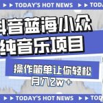 (7693期)宝藏细分领域,抖音蓝海小众纯音乐项目,操作简单让你轻松月入2w+-我创创业-副业网-网络创业-资源分享-网课资源-学习教程-学知识-自媒体-抖音-视频号-小红书-网络项目,赚钱软件,副业,兼职,学生赚,挂机赚-我创创业-副业网-5ccy.cn