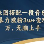 (7674期)一张图搭配一段音乐,3天暴力涨粉3w 变现上万,无脑上手-我创创业-副业网-网络创业-资源分享-网课资源-学习教程-学知识-自媒体-抖音-视频号-小红书-网络项目,赚钱软件,副业,兼职,学生赚,挂机赚-我创创业-副业网-5ccy.cn