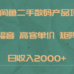 最新闲鱼二手数码赛道,小白福音,高客单价,矩阵操作,日收入2000-我创创业-副业网-网络创业-资源分享-网课资源-学习教程-学知识-自媒体-抖音-视频号-小红书-网络项目,赚钱软件,副业,兼职,学生赚,挂机赚-我创创业-副业网-5ccy.cn