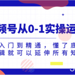 视频号从0-1实操运营,从入门到精通,懂了底层逻辑就可以延伸所有知识-我创创业-副业网-网络创业-资源分享-网课资源-学习教程-学知识-自媒体-抖音-视频号-小红书-网络项目,赚钱软件,副业,兼职,学生赚,挂机赚-我创创业-副业网-5ccy.cn