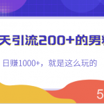 一天引流200 的男粉,日赚1000 ,就是这么玩的-我创创业-副业网-网络创业-资源分享-网课资源-学习教程-学知识-自媒体-抖音-视频号-小红书-网络项目,赚钱软件,副业,兼职,学生赚,挂机赚-我创创业-副业网-5ccy.cn