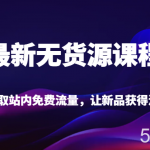 最新无货源课程,轻松获取站内免费流量,让新品获得流量扶持【不含软件】-我创创业-副业网-网络创业-资源分享-网课资源-学习教程-学知识-自媒体-抖音-视频号-小红书-网络项目,赚钱软件,副业,兼职,学生赚,挂机赚-我创创业-副业网-5ccy.cn