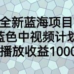 全新蓝海项目，蓝色中视频计划，1W播放量1000 【揭秘】-我创创业-副业网-网络创业-资源分享-网课资源-学习教程-学知识-自媒体-抖音-视频号-小红书-网络项目,赚钱软件,副业,兼职,学生赚,挂机赚-我创创业-副业网-5ccy.cn