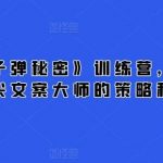 21天《子弹秘密》训练营,21天学到顶尖文案大师的策略和技巧-我创创业-副业网-网络创业-资源分享-网课资源-学习教程-学知识-自媒体-抖音-视频号-小红书-网络项目,赚钱软件,副业,兼职,学生赚,挂机赚-我创创业-副业网-5ccy.cn