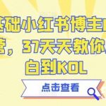 0基础小红书博主IP训练营，37天天教你从小白到KOL-我创创业-副业网-网络创业-资源分享-网课资源-学习教程-学知识-自媒体-抖音-视频号-小红书-网络项目,赚钱软件,副业,兼职,学生赚,挂机赚-我创创业-副业网-5ccy.cn